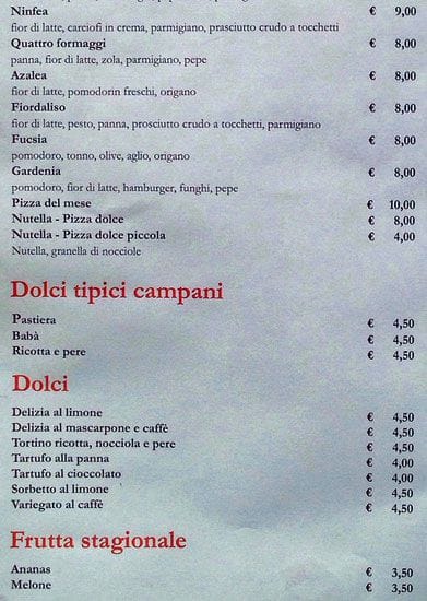 Menu di CiriPizza 
