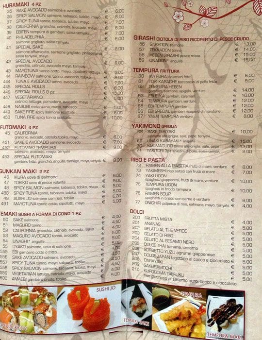 Menu di Heben 