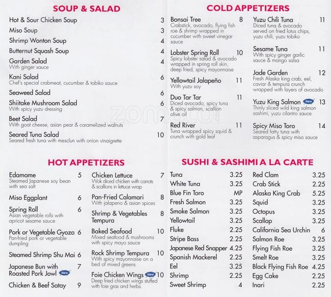 Yamato Menu, Menu for Yamato, Park Slope, New York City Urbanspoon/Zomato