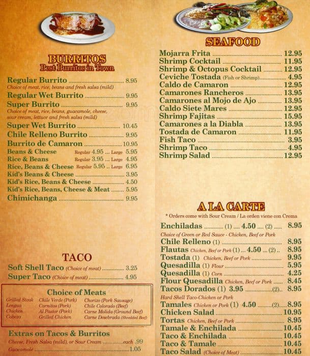 Chelino's Menu, Menu for Chelino's, Santa Rosa, Santa Rosa ...