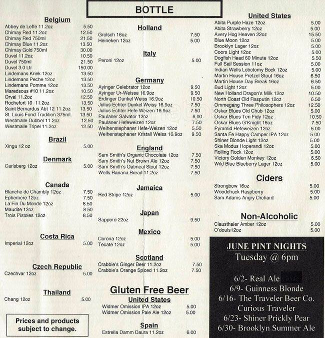 The Ginger Man Menu, Menu for The Ginger Man, West Plano, Plano