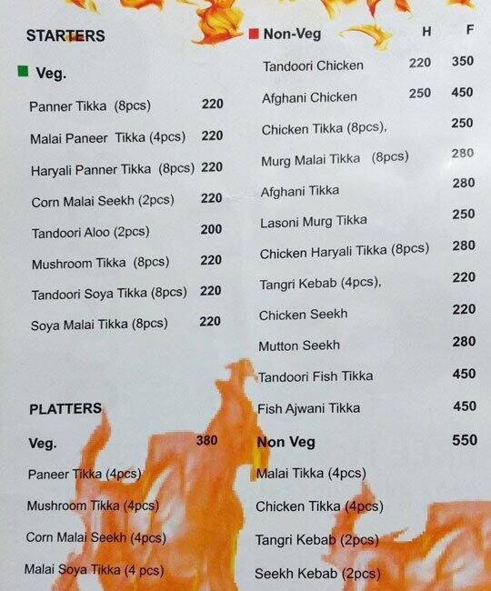 Bar B Que Corner Menu, Menu for Bar B Que Corner, Sector 50, Gurgaon