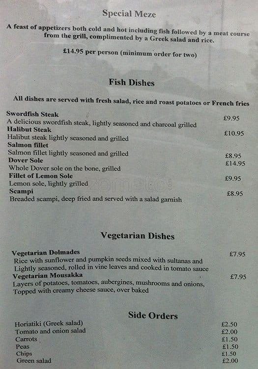 Alexanders menu