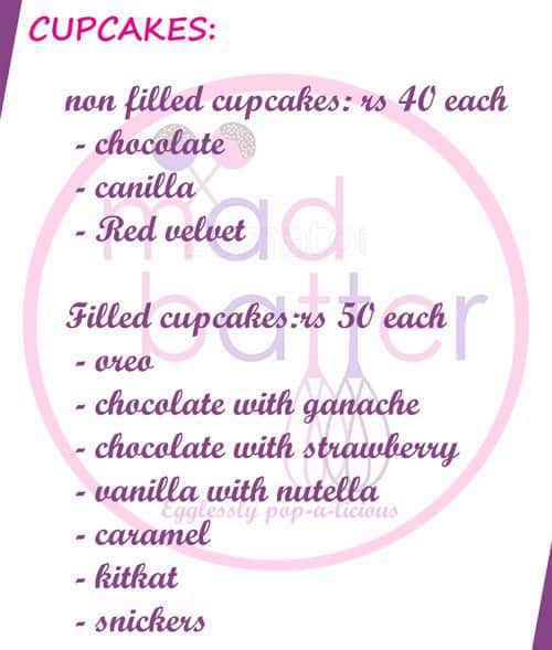 Menu at The Mad Batter, Chennai