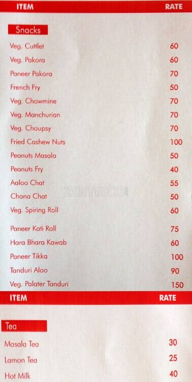 Hotel Vijay Niwas menu