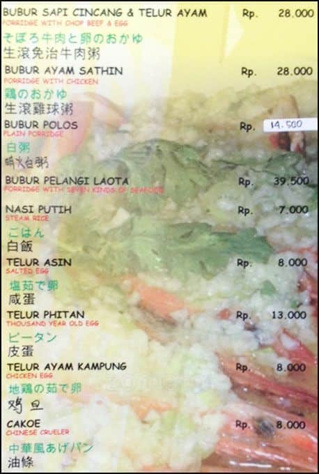 Warung Laota Sunset Menu, Menu For Warung Laota Sunset, Kuta, Bali 