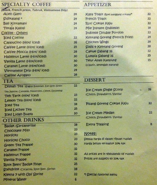 Sabang 16 Menu, Menu untuk Sabang 16, Menteng, Jakarta Zomato Indonesia