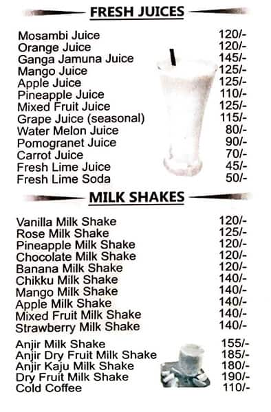 Choice Only Veg menu