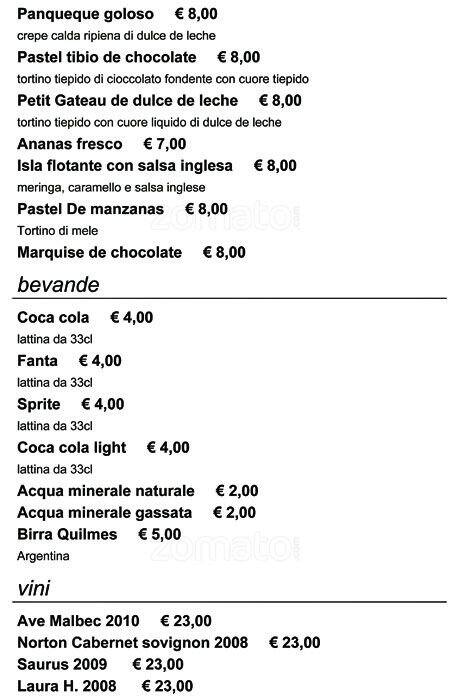 Menu di Don Juanito 