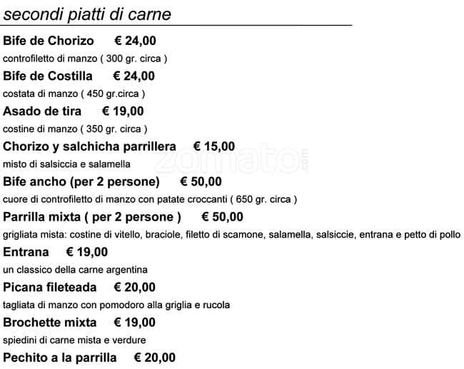 Menu di Don Juanito 