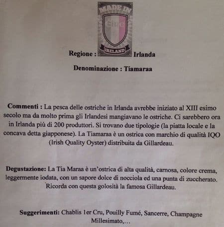 Menu di Pescheria Sor Duilio 