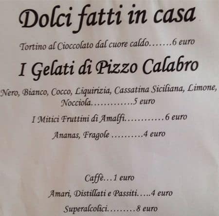 Menu di Pescheria Sor Duilio 