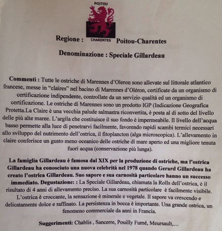 Menu di Pescheria Sor Duilio 