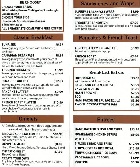 Twin Bridges Menu, Menu for Twin Bridges, North Delta, Metro Vancouver ...