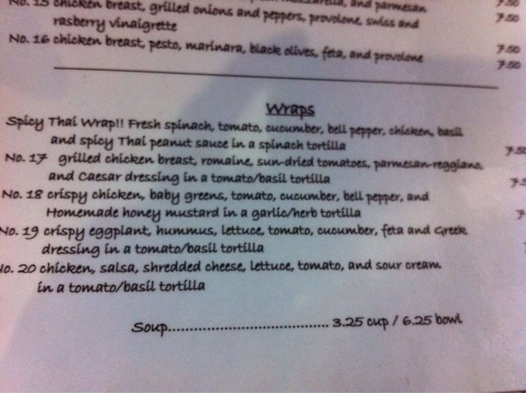 Carta de 219 Restaurant
