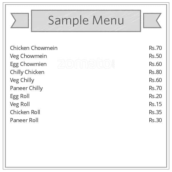 Chop Sticks Fast Food menu