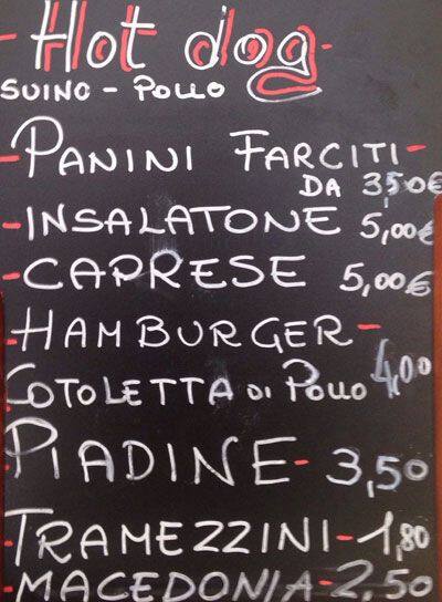 Menu di Vintage Bar 