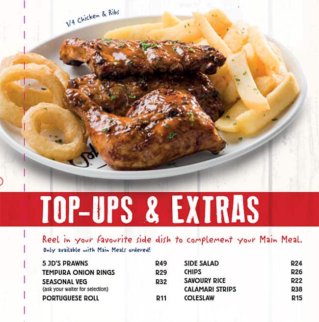 Menu at John Dory's Hartbeespoort Dam restaurant, Hartbeespoort