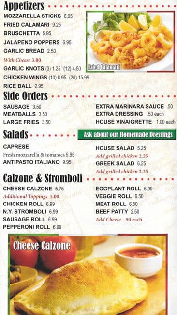 Due Amici Pizza Menu Due Amici Pizza Menu