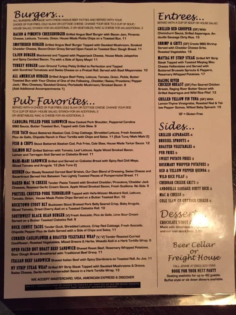 Front Street Brewery Menu, Menu de Front Street Brewery, Davenport