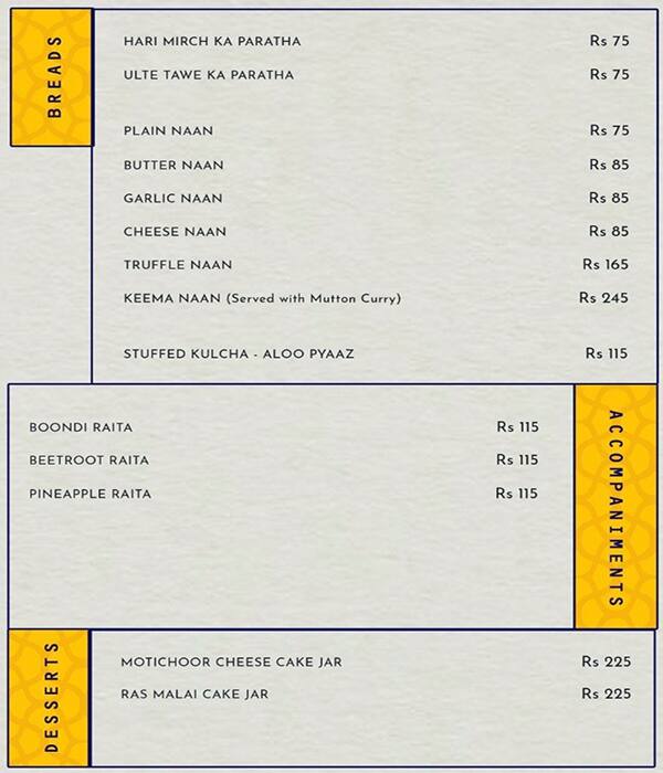 Ambersar By Enoki menu