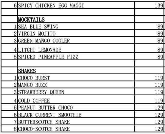 Food Picasso menu