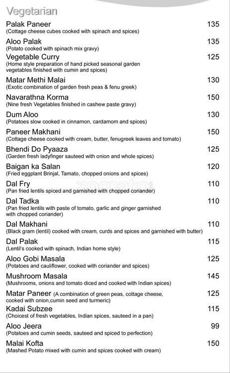 PEPPER MINT RESTAURANT menu