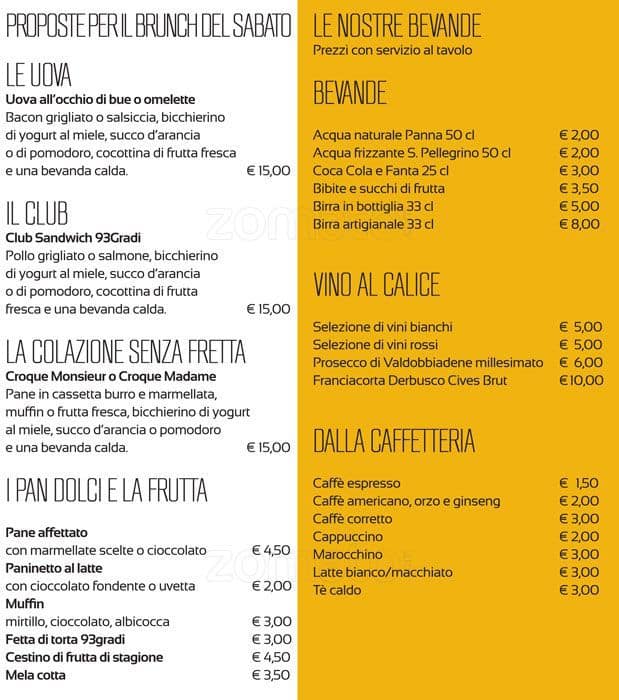 Menu di 93 Gradi 