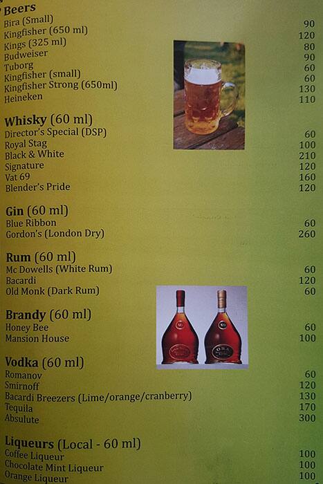 Green Jacket Bar & Restaurant menu