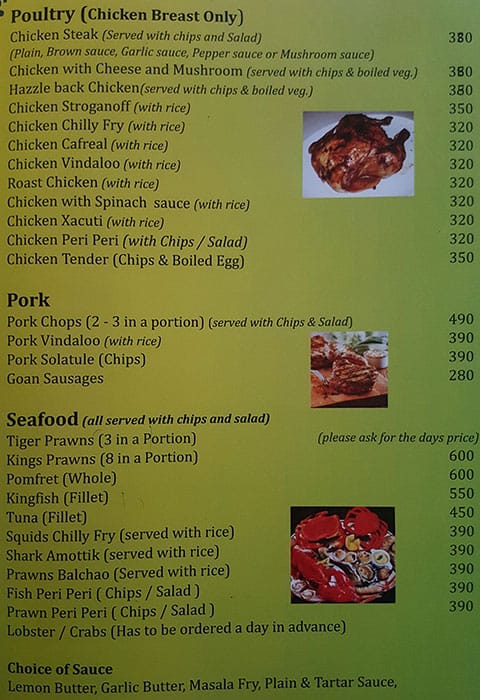 Green Jacket Bar & Restaurant menu