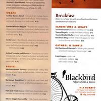 Blackbird Espresso Bar Bistro Menu