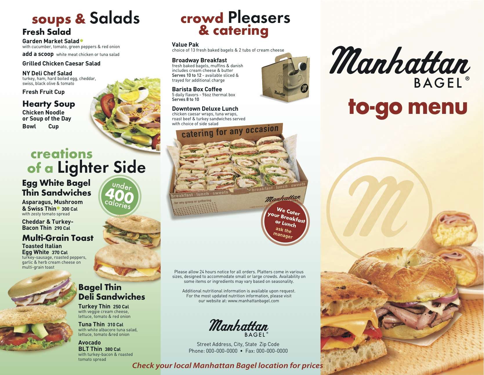 Manhattan Bagel Menu, Menu for Manhattan Bagel, Middletown, Wilmington ...