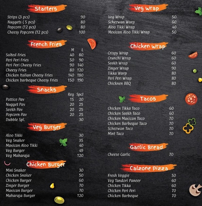 Menu of Amigos Cafeteria, Mumbra, Thane