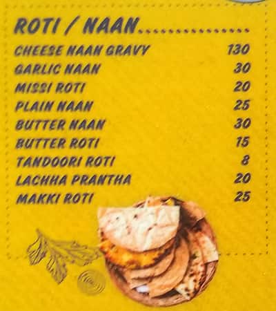 Khalsa Vaishno Dhaba menu