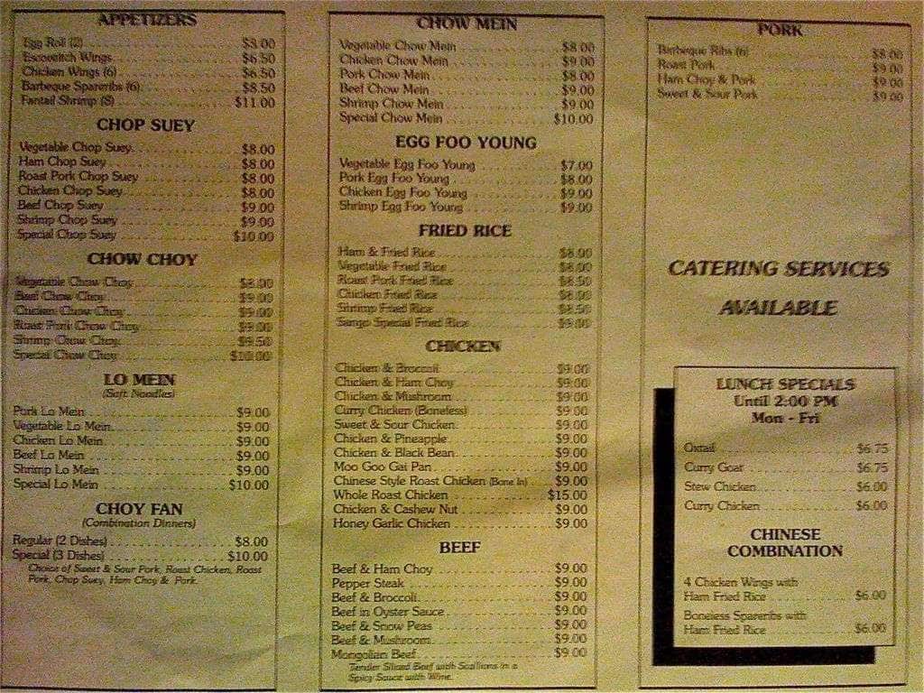 Menu At Sango Restaurant Palmetto Estates Sango Menu