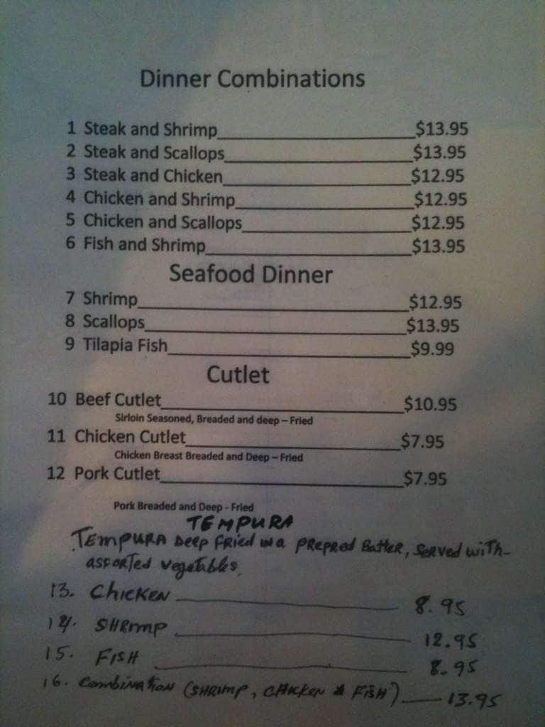 Thai Steakhouse Menu For Ozark Thai Steakhouse Ozark Menu