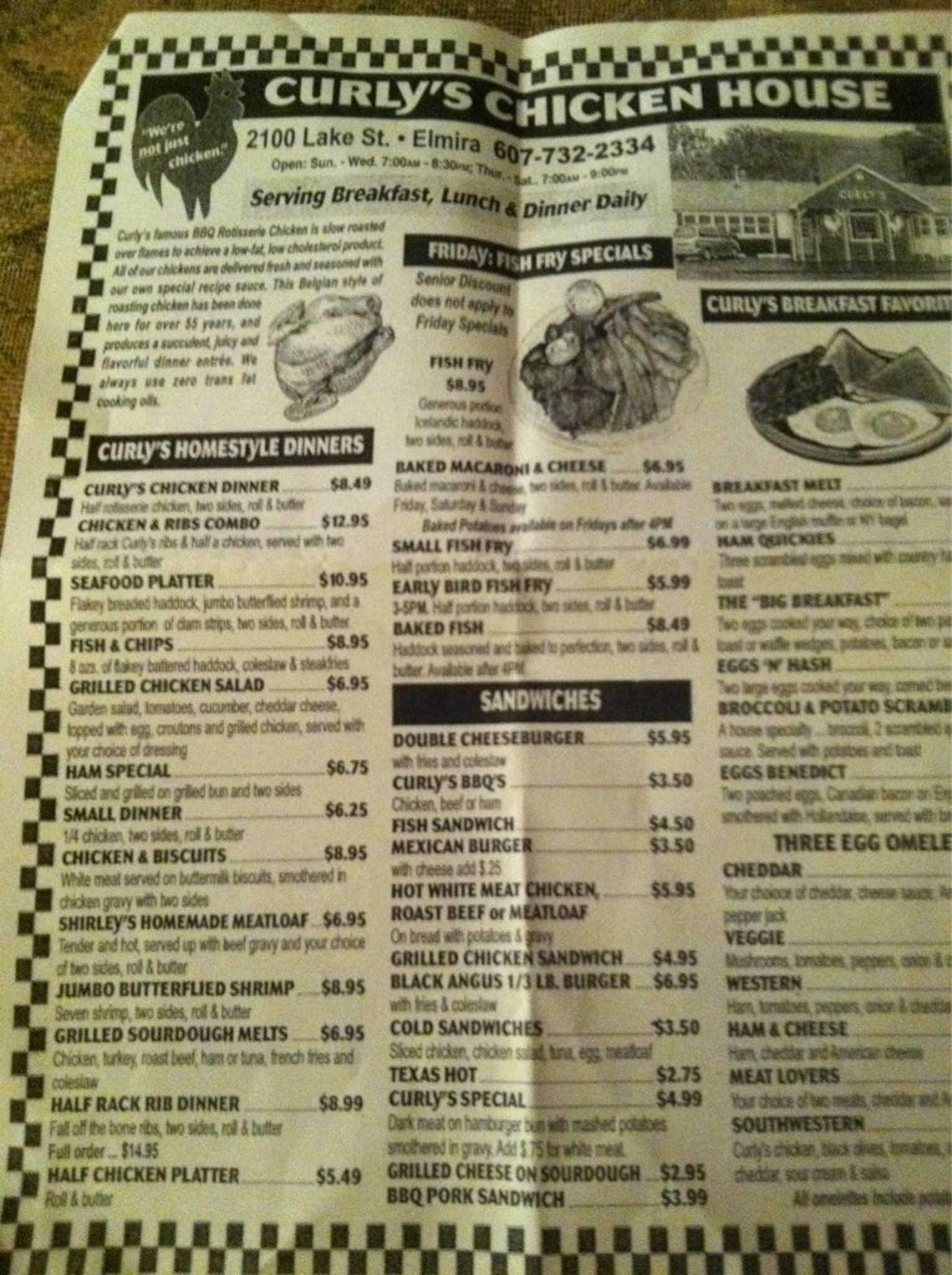 Curlys Chicken House Menu Urbanspoonzomato