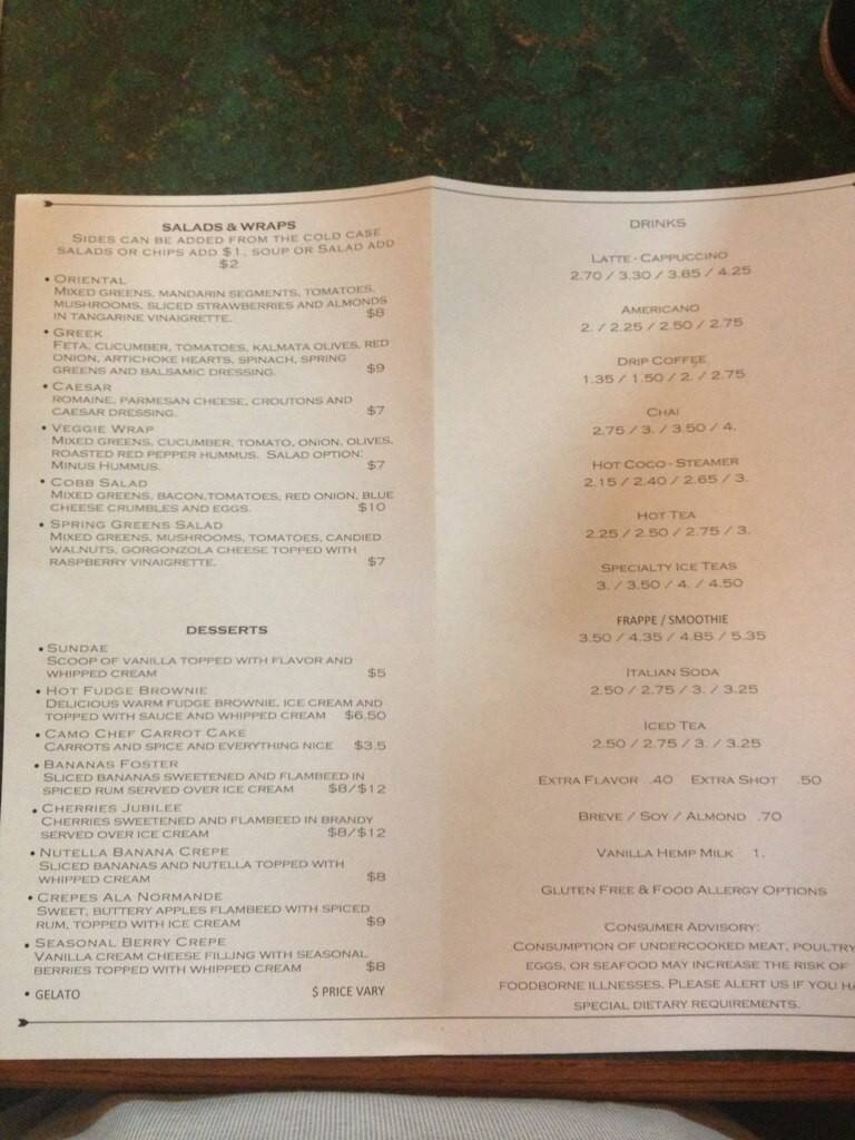 Menu at Gunnars Cafe, Cle Elum