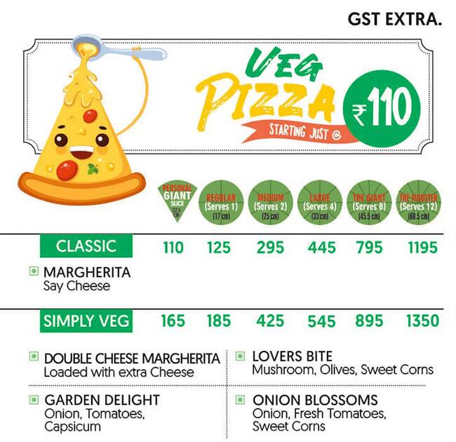 Menu at La pino’z pizza Akshar chowk, Vadodara
