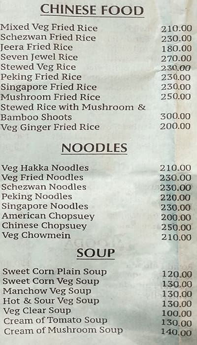Santosh Sagar Fast Food menu