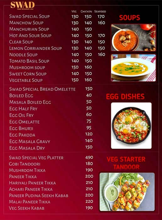 Menu at Hotel Swad, Virar