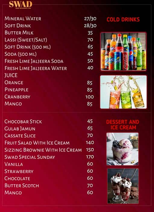 Menu at Hotel Swad, Virar