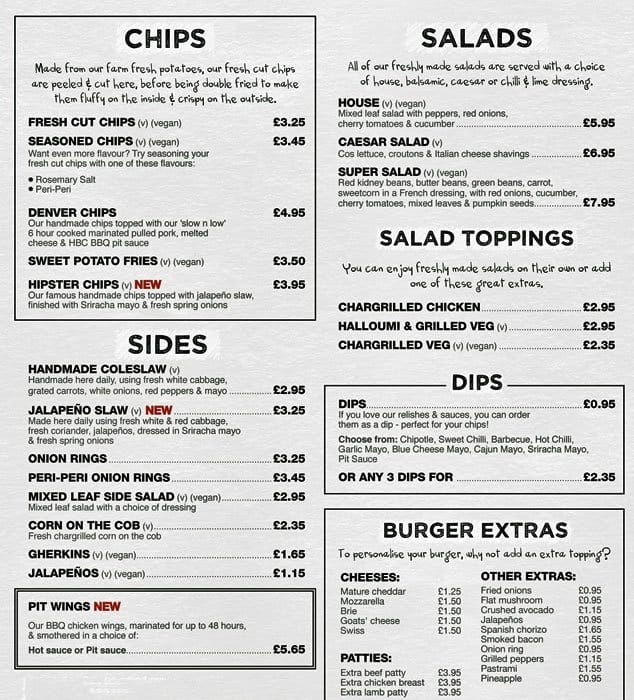 Menu at Handmade Burger Co restaurant, Birmingham, 14T Brindley Place ...