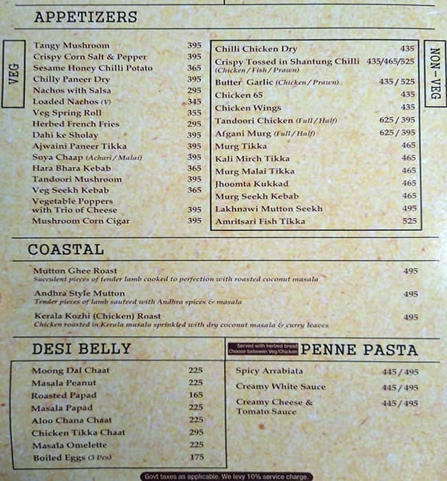 Menu of Deli Belly, Jasola, New Delhi