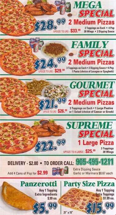 Cocelli Pizza Menu, Menu for Cocelli Pizza, Brampton, Toronto ...