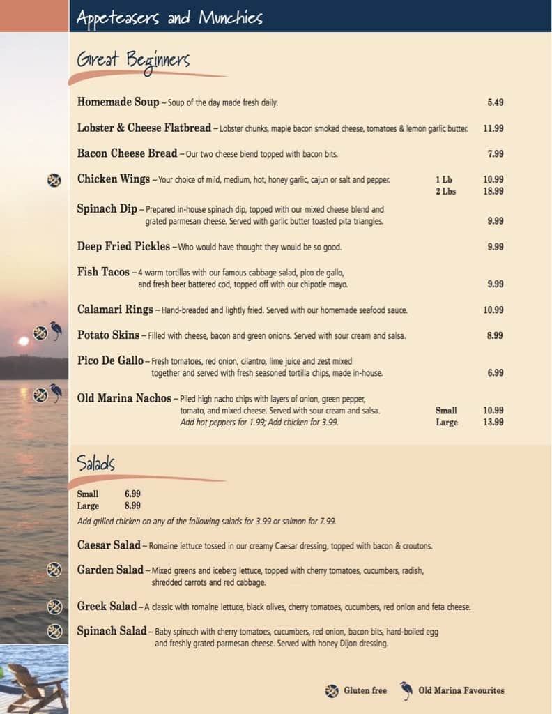 Old Marina Restaurant & Gift Shop Menü Urbanspoon/Zomato