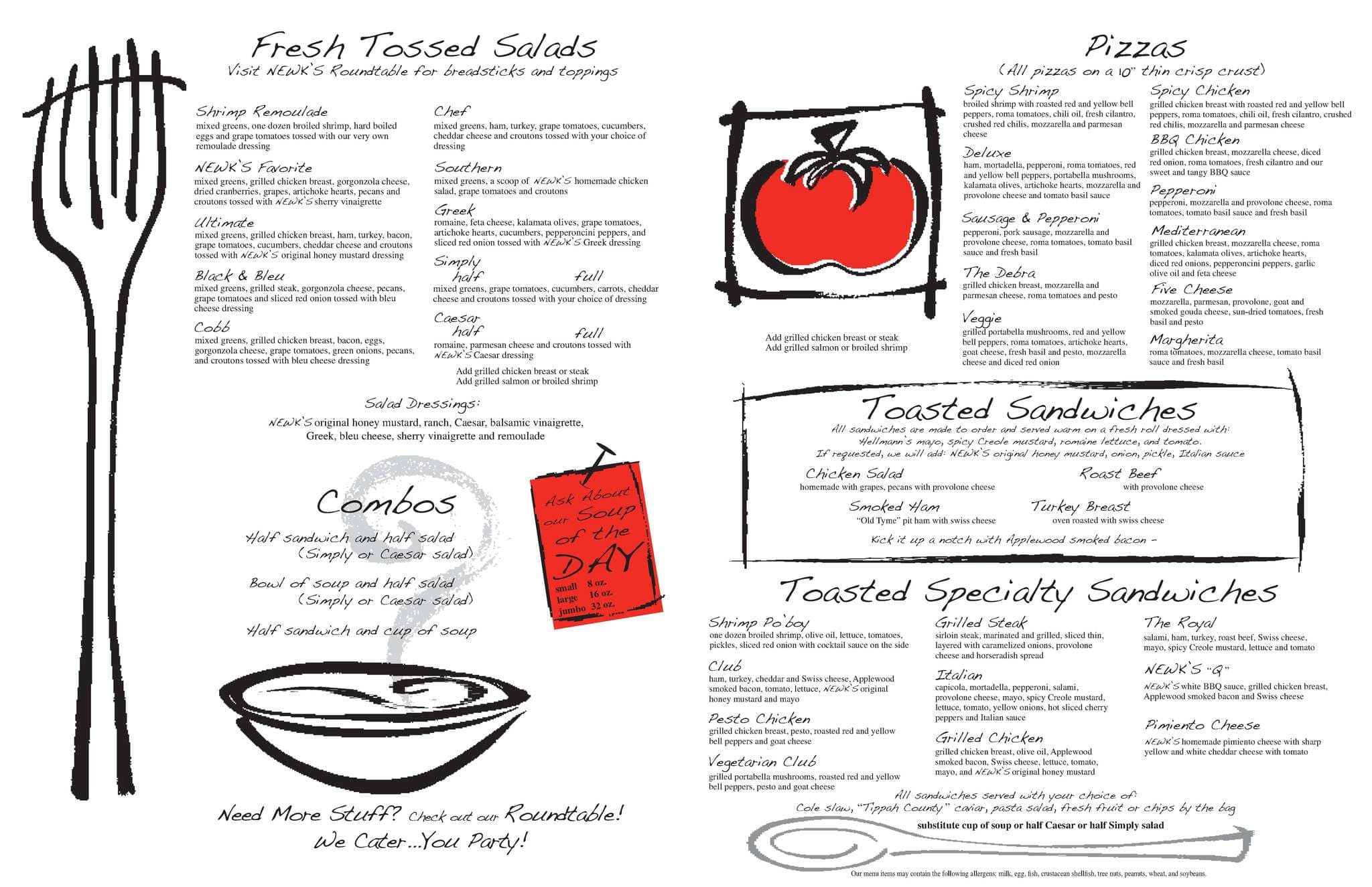 Menu at Newks Eatery pizzeria, Memphis, Poplar Ave photo about Newks Printable Menu referred to as Menu at Newks Eatery pizzeria, Memphis, Poplar Ave