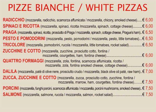 Menu di Bella Colombina 