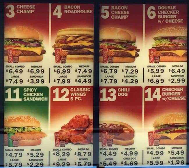 Menu at Checkers fast food, Chicago, W Archer Ave