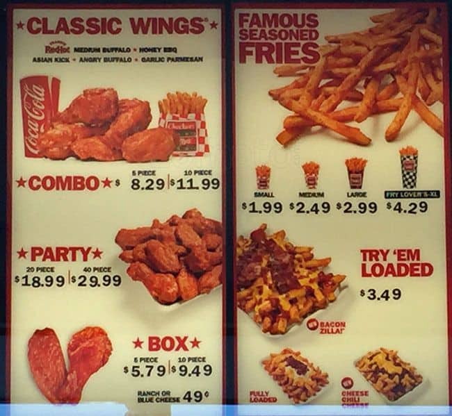 Menu at Checkers fast food, Chicago, W Archer Ave